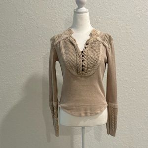 Free People knit embroidered top